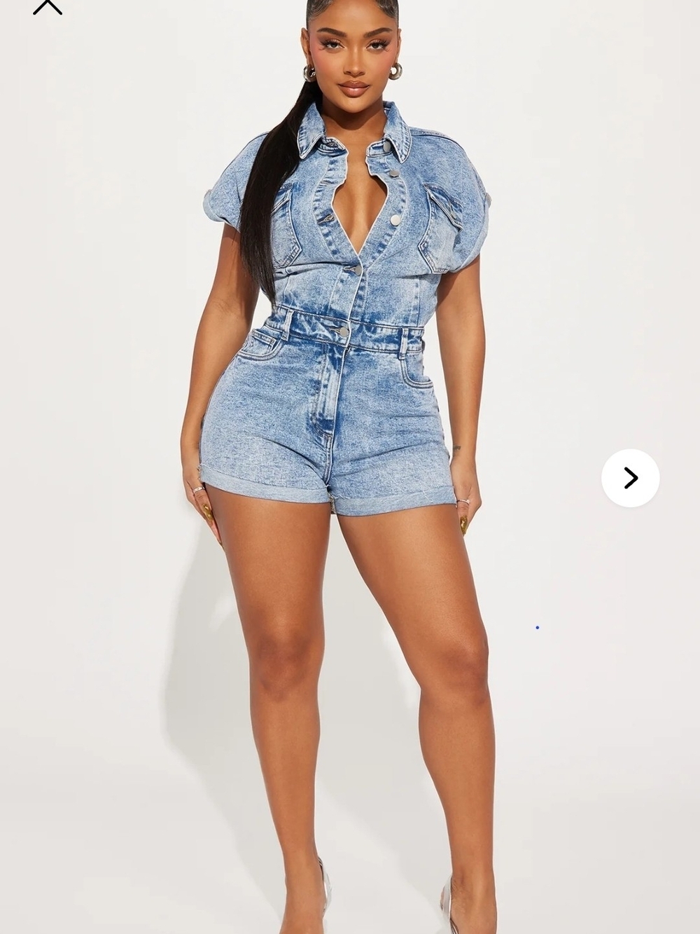 Fashion Nova Light Blue Acid Wash Denim Jacket Small